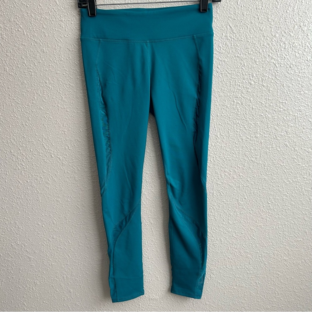 Fabletics‎ Teal Mesh Ankle 25” Active High Rise Leggings